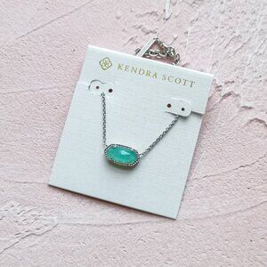 Kendra Scott Elisa Chalcedony Glass Silver Necklace